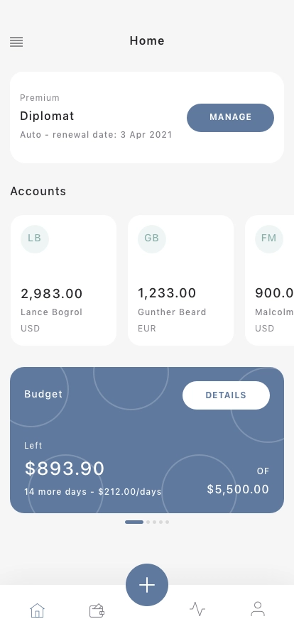 Budgeting Dashboard Mobile App UI Kit - Screenshot 1