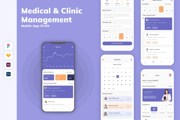 Medical & Clinic Management Mobile App UI Kit