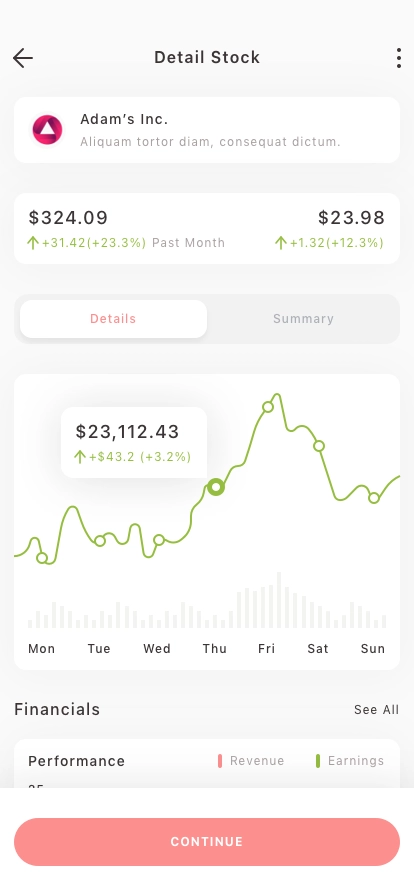 Stock Market Mobile App UI Kit - Screenshot 2