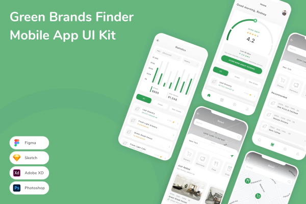 Green Brands Finder Mobile App UI Kit