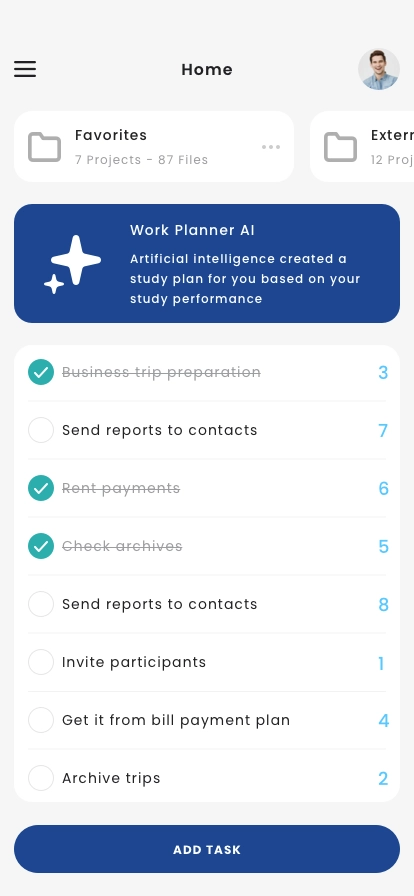AI Work Planner Mobile App UI Kit - Screenshot 1