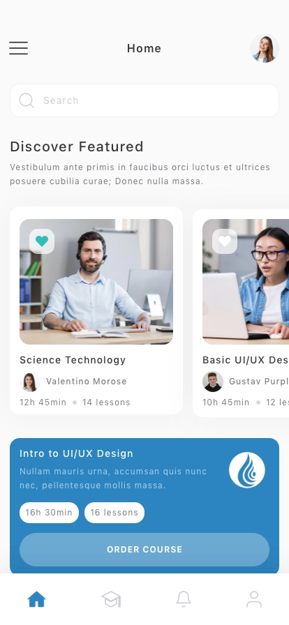 Study & Course Mobile App UI Kit - Screenshot 1