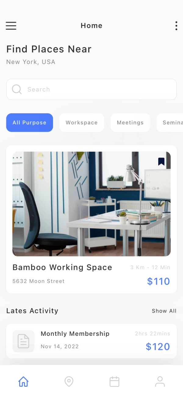 Work Space Booking Mobile App UI Kit - Screenshot 2