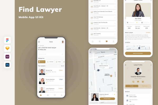 Find Lawyer Mobile App UI Kit