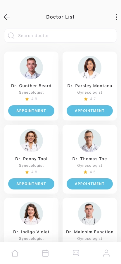 OBGYN Care & Gynecologist Mobile App UI Kit - Screenshot 1