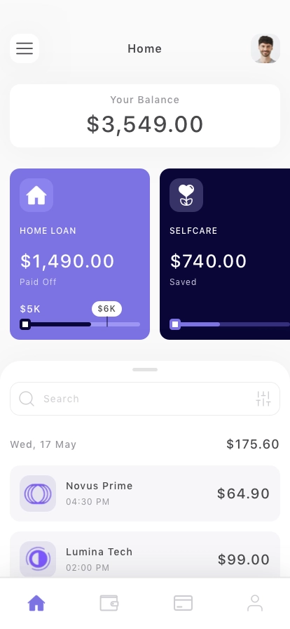 Finance Wallet Mobile App UI Kit - Screenshot 1