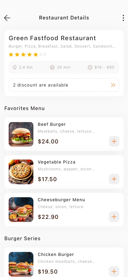 Food Delivery Mobile App UI Kit - Screenshot 3