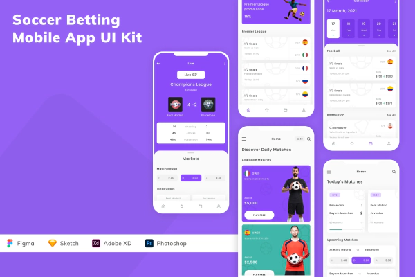 Soccer Betting Mobile App UI Kit