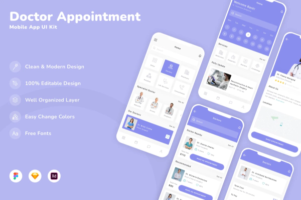 Doctor Appointment Mobile App UI Kit