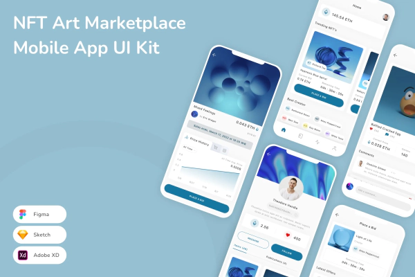 NFT Art Marketplace Mobile App UI Kit