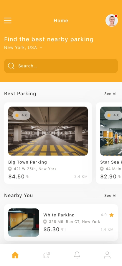 Parking Finder Mobile App UI Kit - Screenshot 1