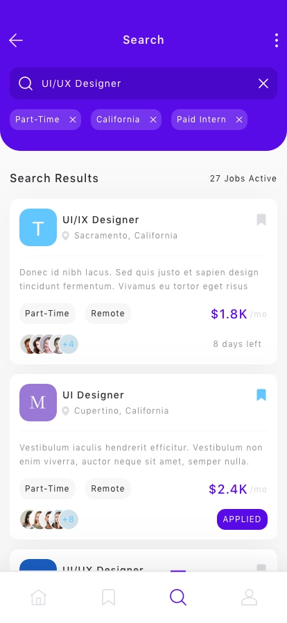 Job Finding Mobile App UI Kit - Screenshot 3