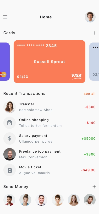 Payment & Credit Card Mobile App UI Kit - Screenshot 3
