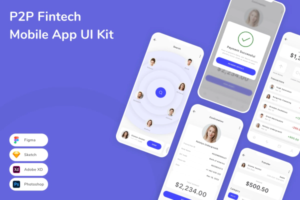 P2P Fintech Mobile App UI Kit