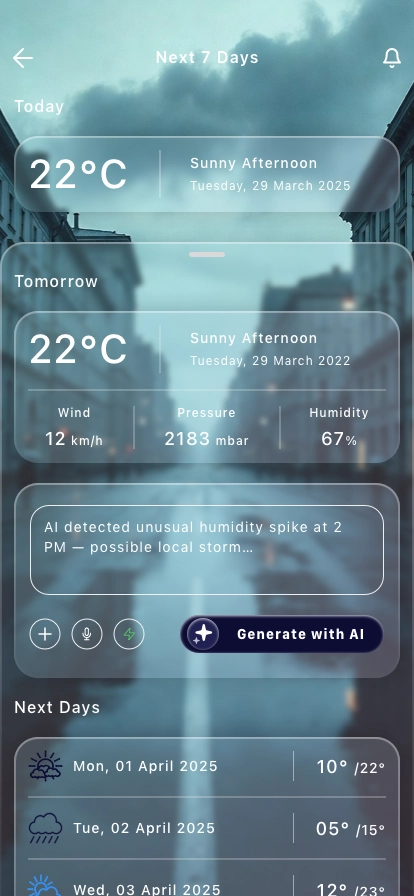 AI Weather & Forecast Mobile App UI Kit - Screenshot 3