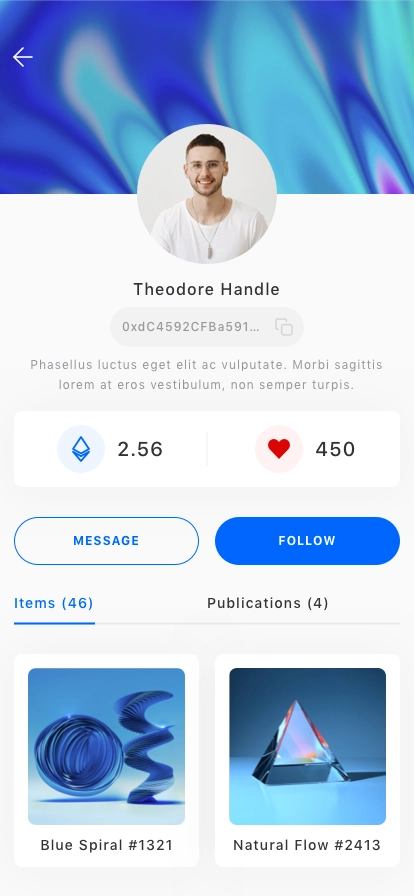 NFT Art Marketplace App UI Kit - Screenshot 5