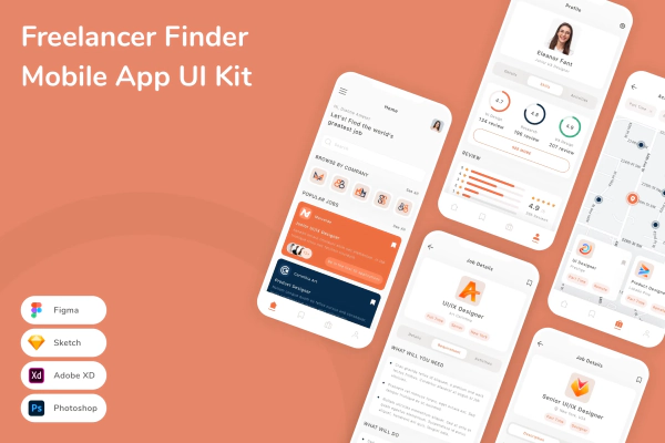 Freelancer Finder Mobile App UI Kit