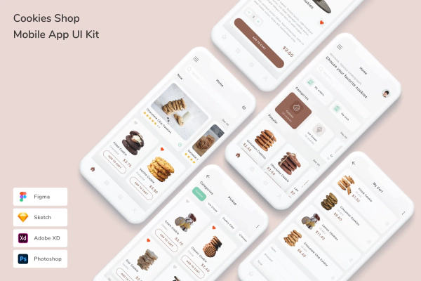 Cookies Shop Mobile App UI Kit