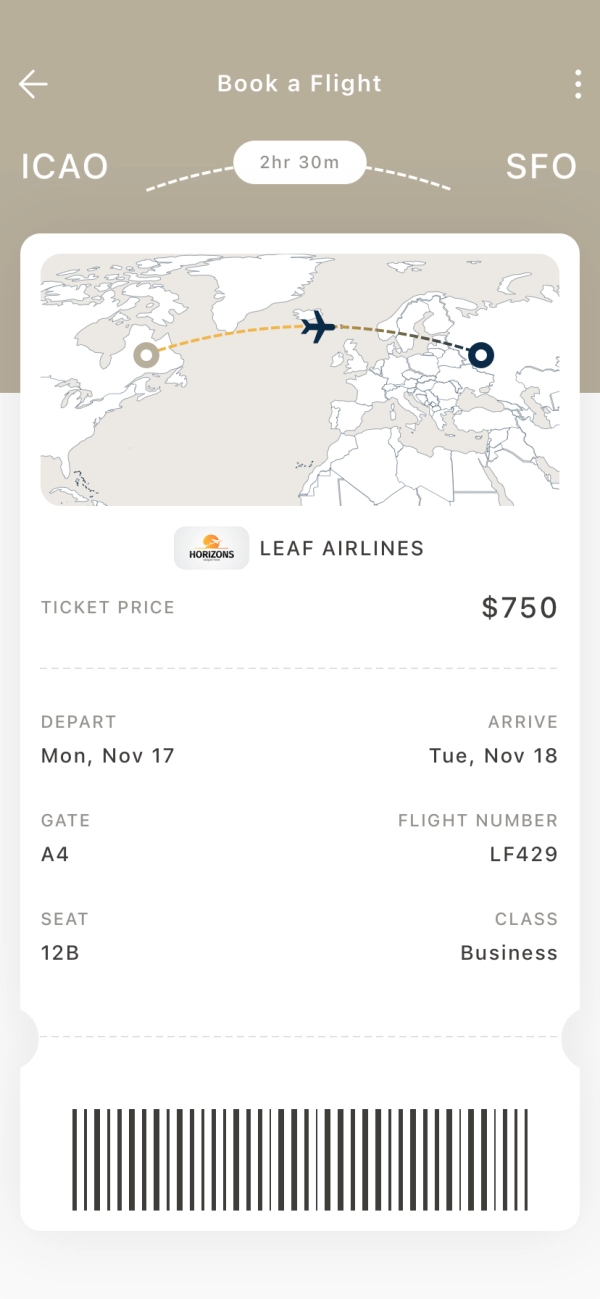 Ticket Flight Mobile App UI Kit - Screenshot 3