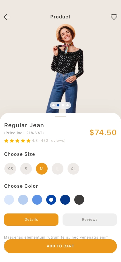 Jeans Shop Mobile App UI Kit - Screenshot 3