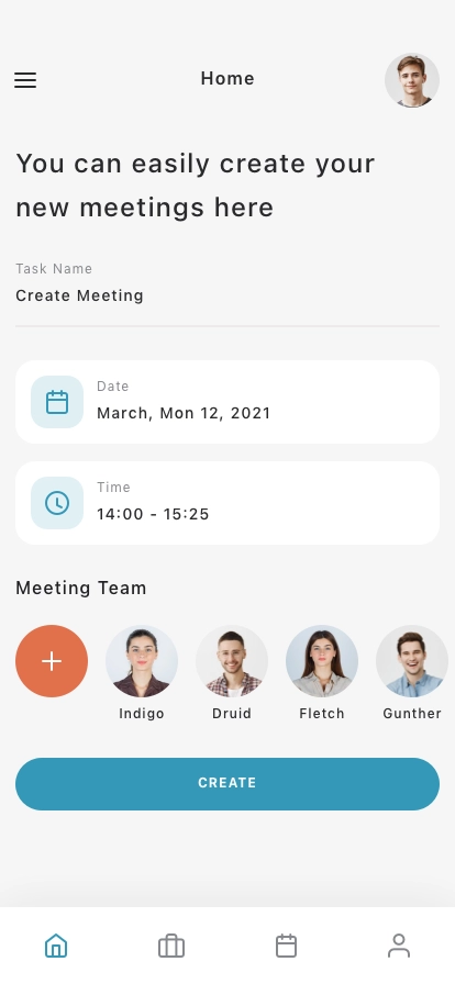 Manage Meetings & Tasks Mobile App UI Kit - Screenshot 1