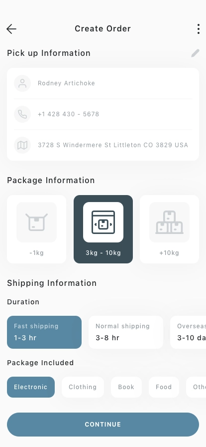 Parcel Service Mobile App UI Kit - Screenshot 5