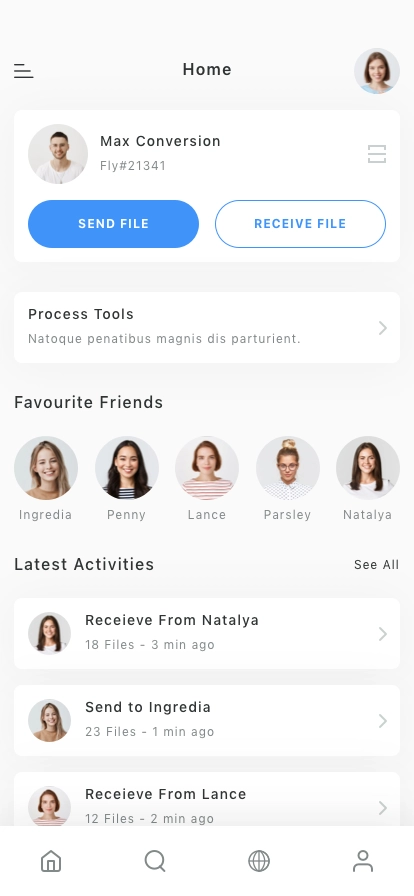 File Transfer Mobile App UI Kit - Screenshot 1