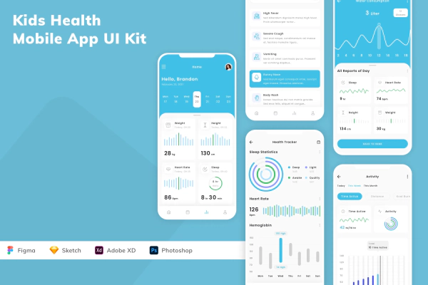 Kids Health Mobile App UI Kit