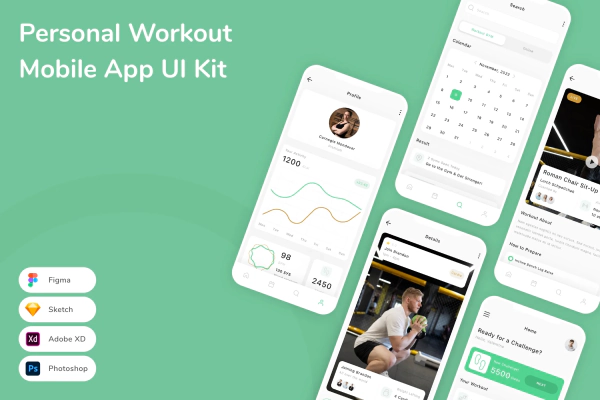 Personal Workout Mobile App UI Kit