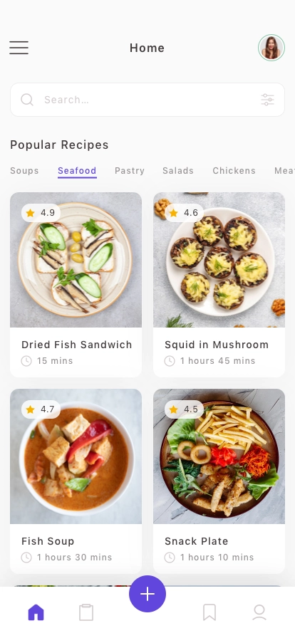 Cooking Mobile App UI Kit for Figma, Sketch & XD | UIworkshop