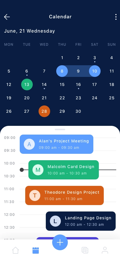 Calendar & Schedule Mobile App UI Kit - Screenshot 2