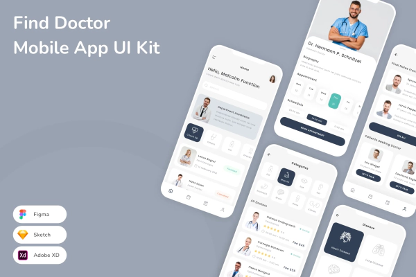 Find Doctor Mobile App UI Kit