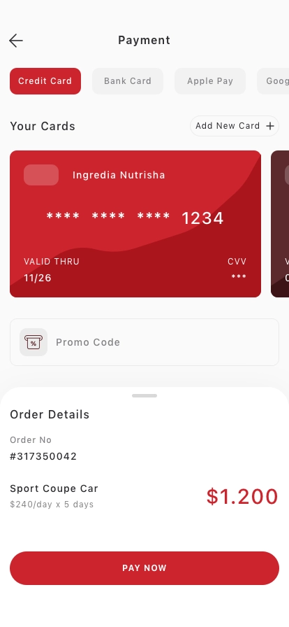 Rental Car Mobile App UI Kit - Screenshot 4