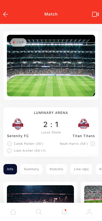 Livescore Sport Mobile App UI Kit - Screenshot 3