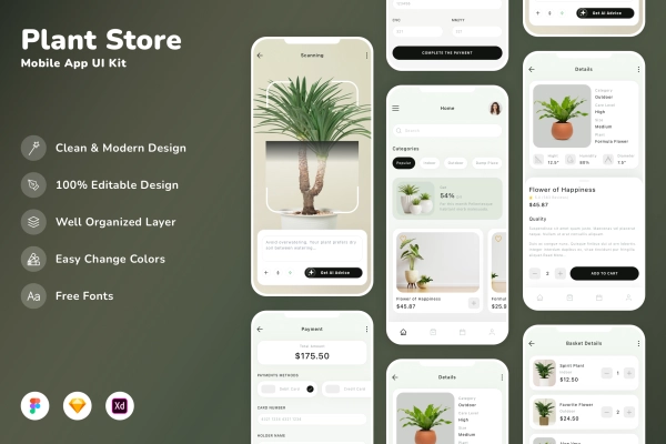 Plant Store Mobile App UI Kit