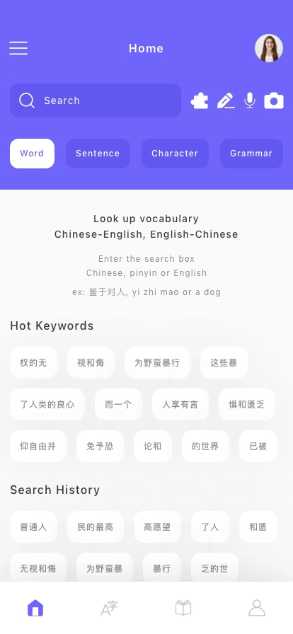 Chinese Dictionary Mobile App UI Kit - Screenshot 1