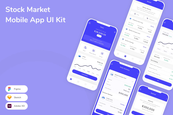 Stock Market Mobile App UI Kit