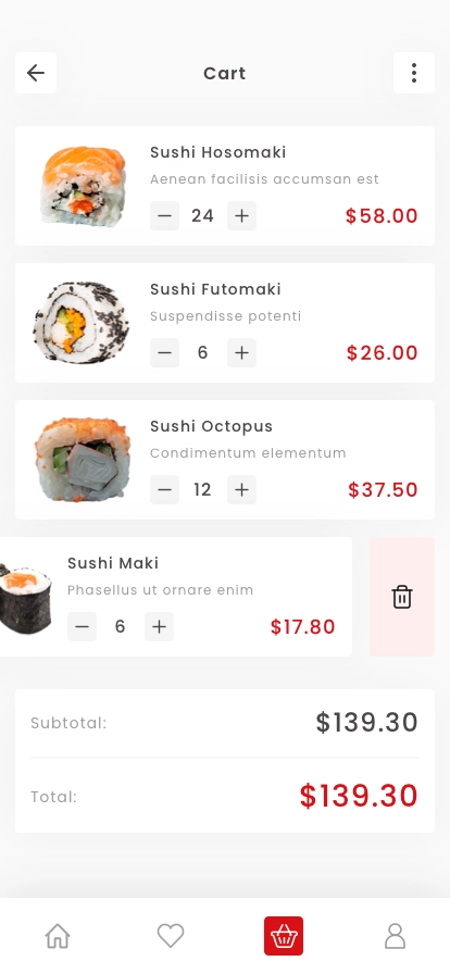 Sushi Delivery Mobile App UI Kit - Screenshot 4