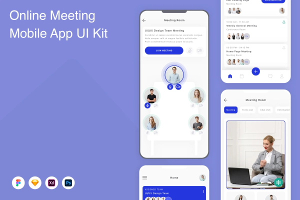 Online Meeting Mobile App UI Kit