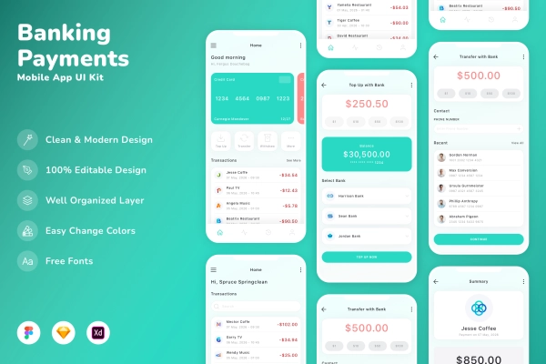 Banking & Payments Mobile App UI Kit