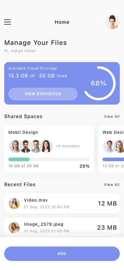 Online Storage Mobile App UI Kit - Screenshot 1