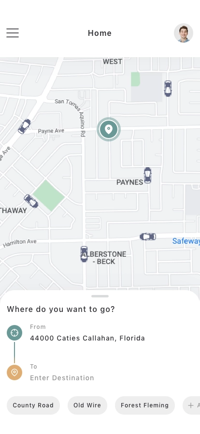 Ride Share Mobile App UI Kit - Screenshot 1