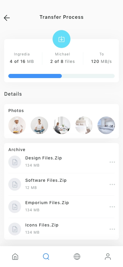 File Transfer Mobile App UI Kit - Screenshot 4