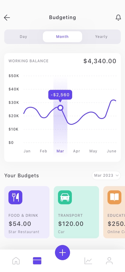 Budgeting Dashboard Mobile App UI Kit - Screenshot 3