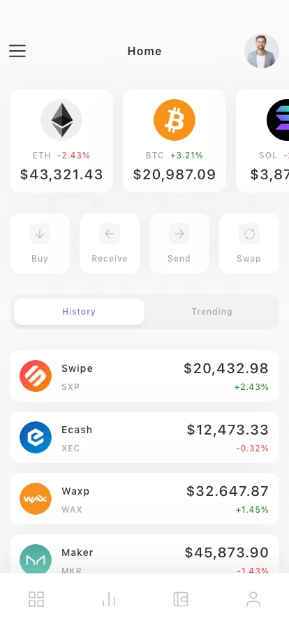 Cryptocurrency Mobile App UI Kit - Screenshot 1