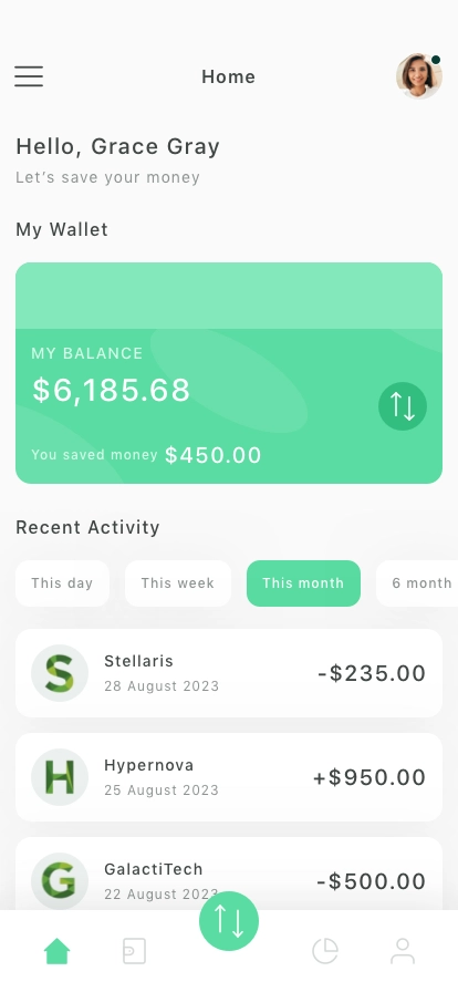Money Manager Mobile App UI Kit - Screenshot 1