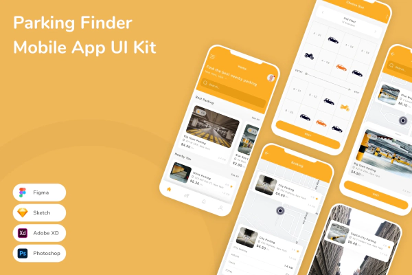 Parking Finder Mobile App UI Kit