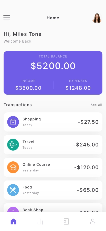 Money Management Mobile App UI Kit - Screenshot 1