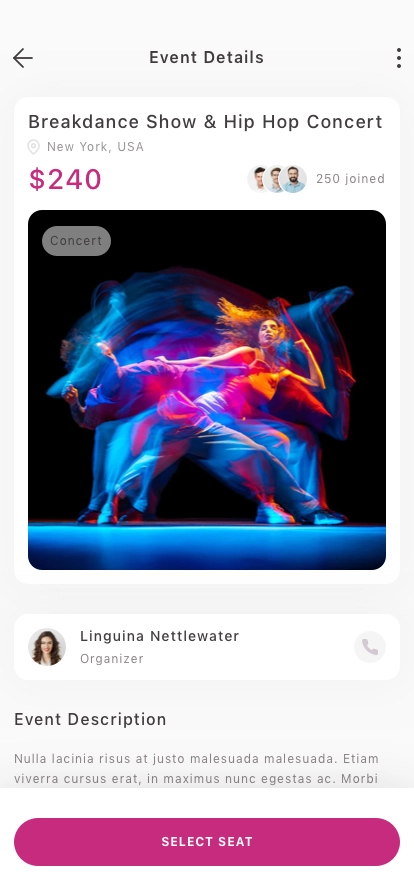 Event Finder Mobile App UI Kit - Screenshot 2