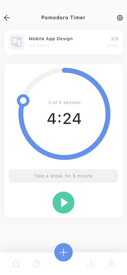 Pomodoro Mobile App UI Kit - Screenshot 5